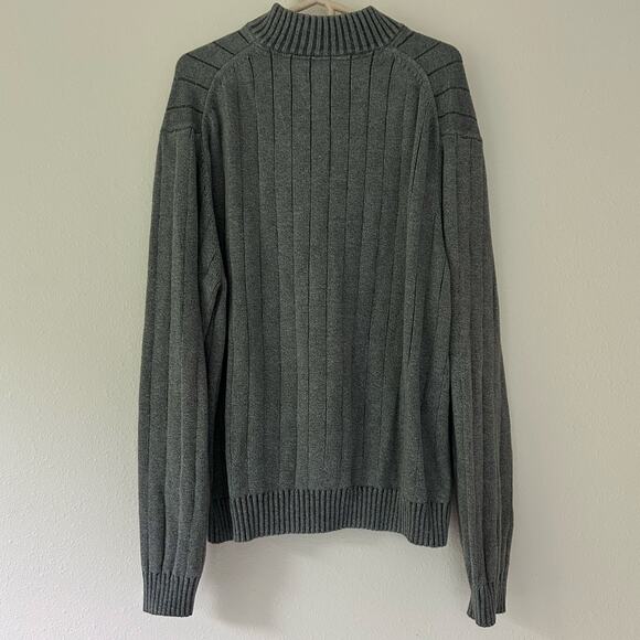 Bass Heritage collection Henley ribbed sweater mock neck prep classic cotton XXL - Picture 6 of 9